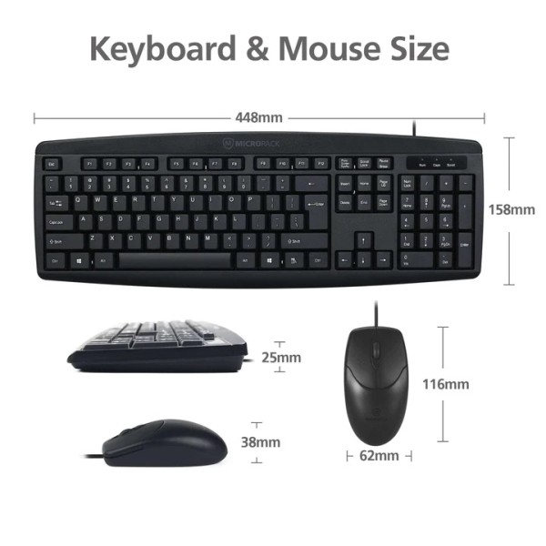 Bộ bàn phím kèm chuột có dây MicroPack COMBO LITE KM-2003